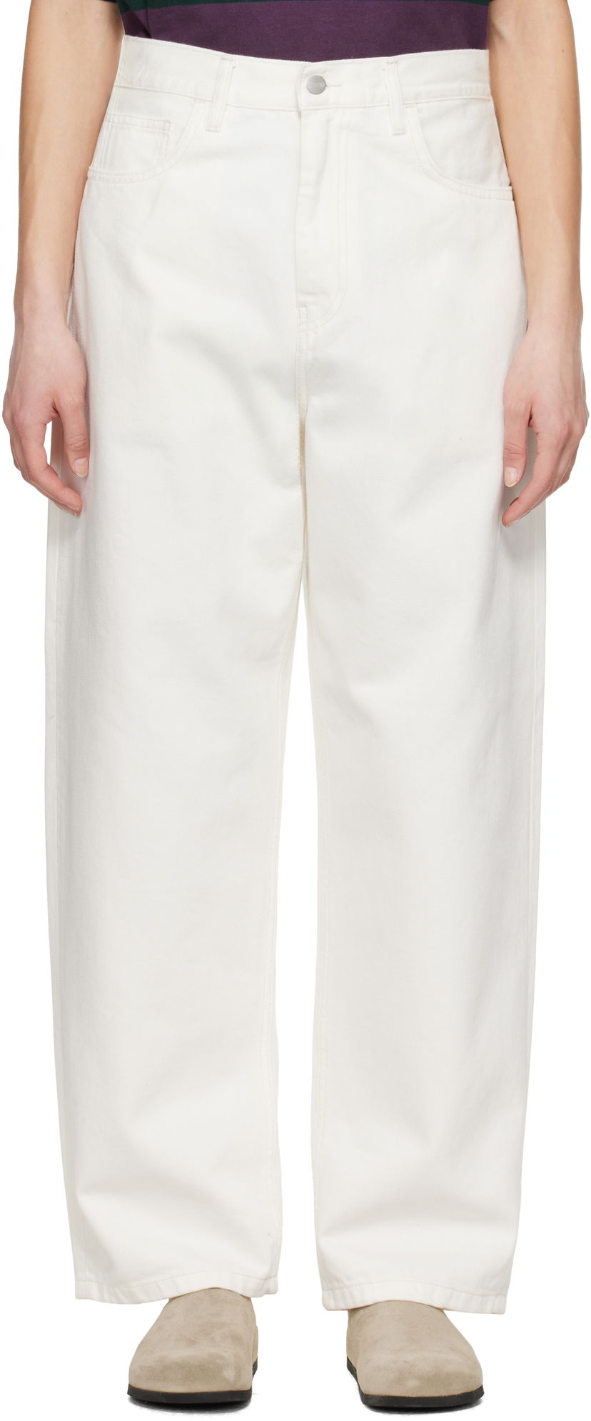 Jeans Carhartt WIP Brandon Loose-Fit Jeans Bijela | I031918 0202