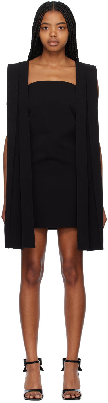 Haljina We11done Pleated Minidress Crna | WD-OP1-23-011-W-BK