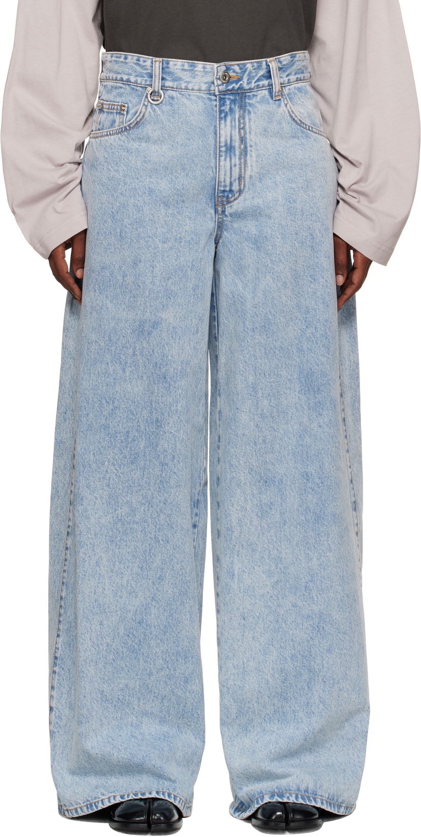 Jeans We11done We11done Oversized Low-Rise Jeans Plava | WD-DP2-25-337-W-SK