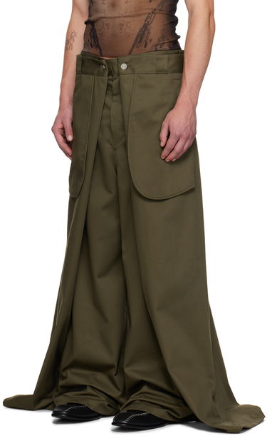 Hlače Jean Paul Gaultier Jean Paul Gaultier x Shayne Oliver 'The Wrap' Wide-Leg Trousers Zelena | 24/27-F-PA113P-C048-41, 3