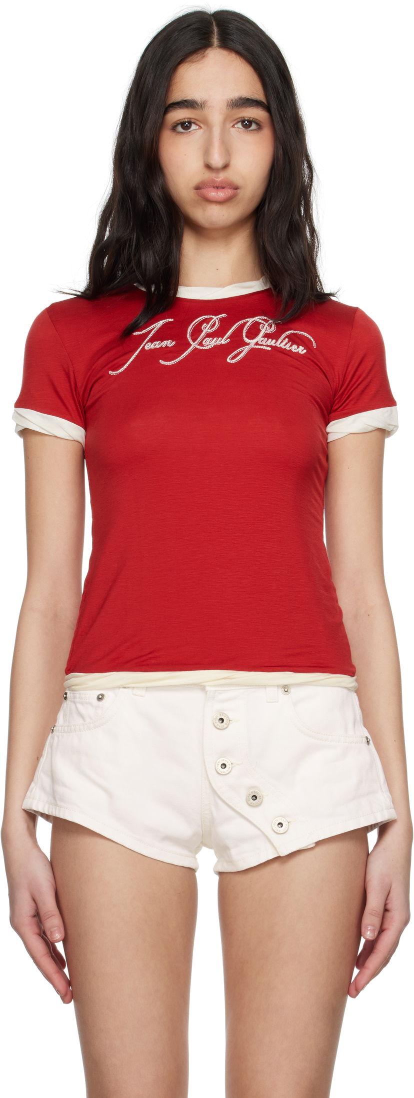 Majica kratkih rukava Jean Paul Gaultier Jean Paul Gaultier 'The Tattoo' T-Shirt Crvena | 25/34-F-TS111I-J089-3003