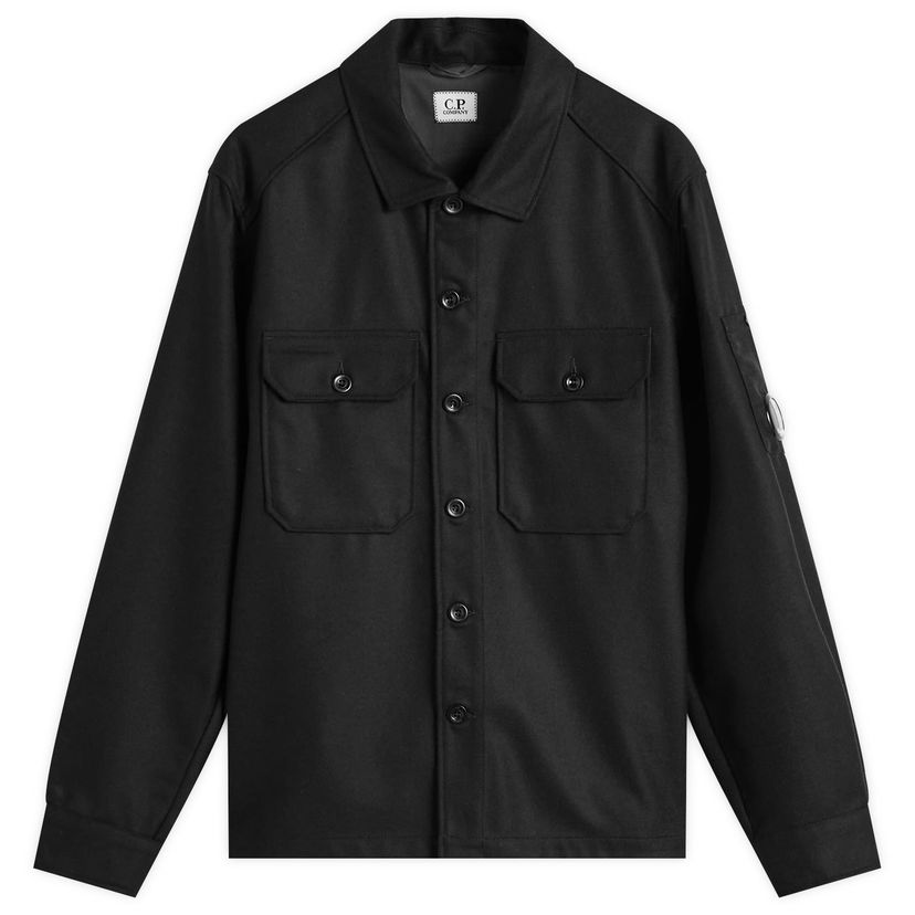 Jakna C.P. Company Felt Lens Overshirt Crna | 19CMOS271A-110498A-999