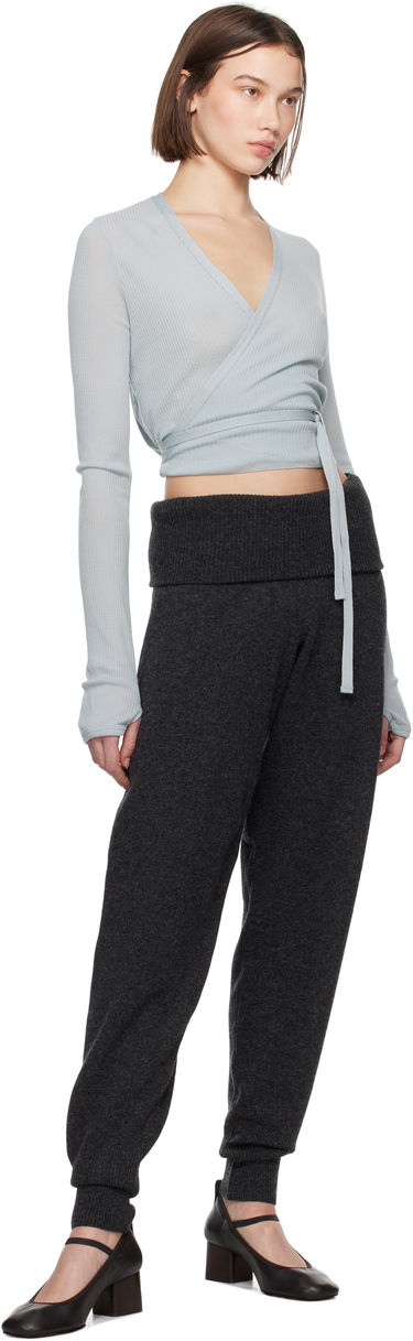 Majica kratkih rukava LEMAIRE Wrapover Ribbed Cardigan Plava | TO1281 LK1032, 3