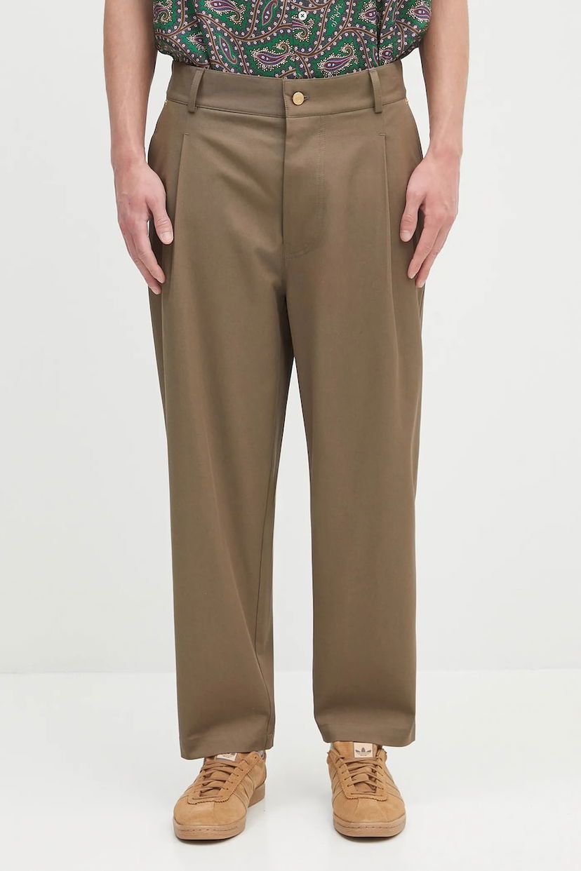 Hlače Drôle de Monsieur Drôle de Monsieur Le Pantalon Cropped Twill Pants Smeđa | H.BP155.CO214