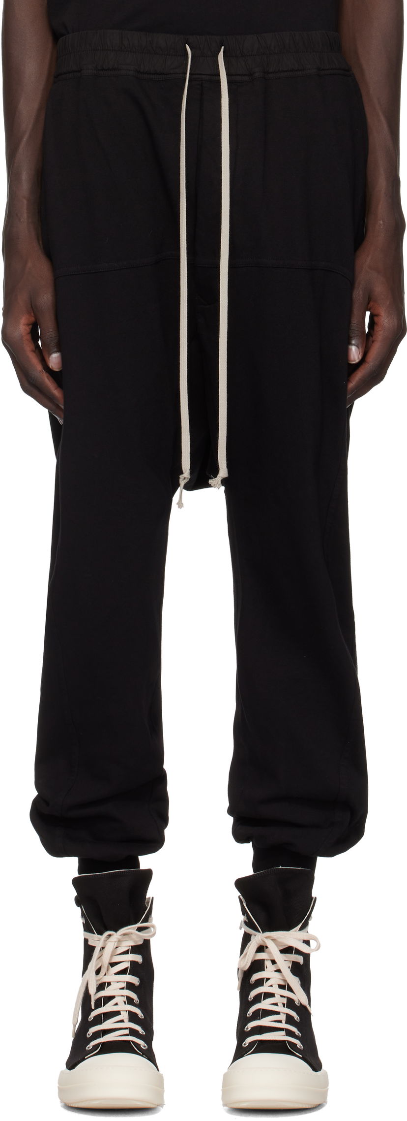 Trenirka Rick Owens Prisoner Drawstring Sweatpants Crna | DU02D2395 RIG