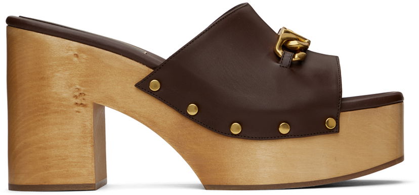 Tenisice i cipele Valentino Valentino Garavani VLogo Chain Platform Mules Smeđa | 2W2S0GC1YZX