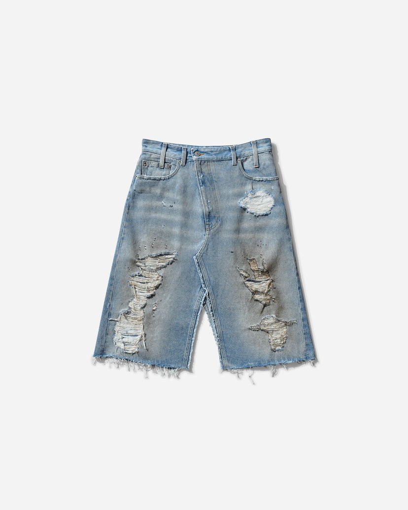 Suknja Maison Margiela Distressed Denim Long Skirt Plava | S62MI0034 964