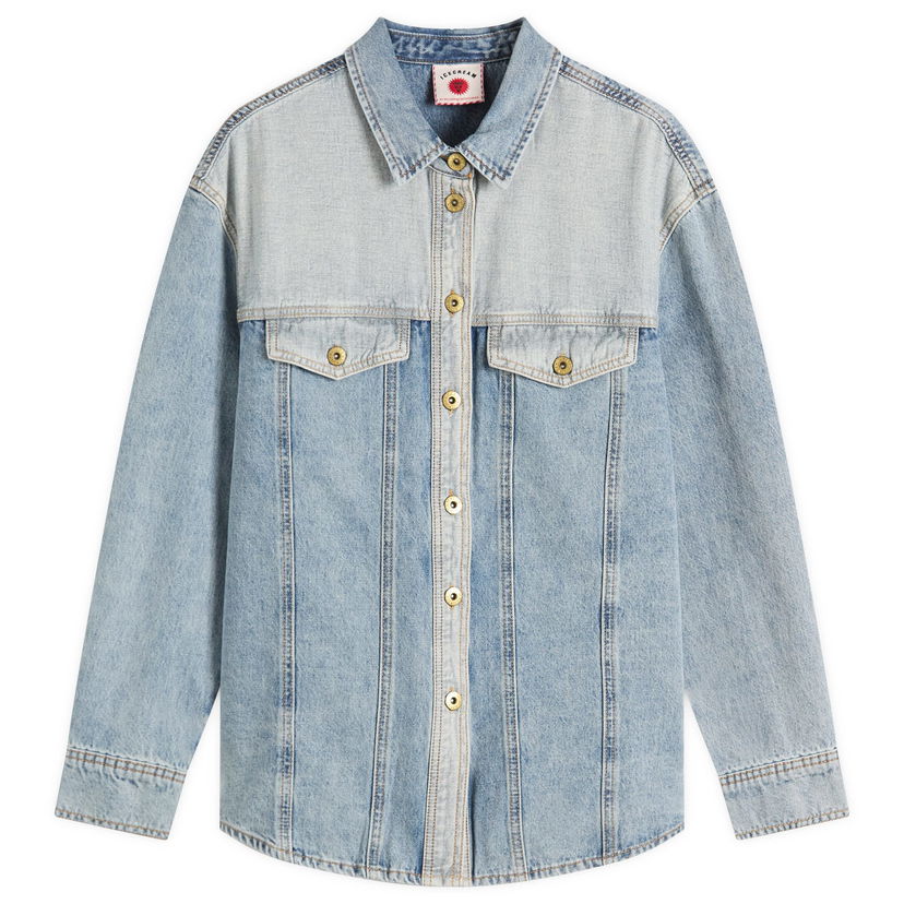 Košulja BBC IceCream ICECREAM Appliqué Running Dog Denim Shirt, Size Large Plava | ICWW25304-LBL
