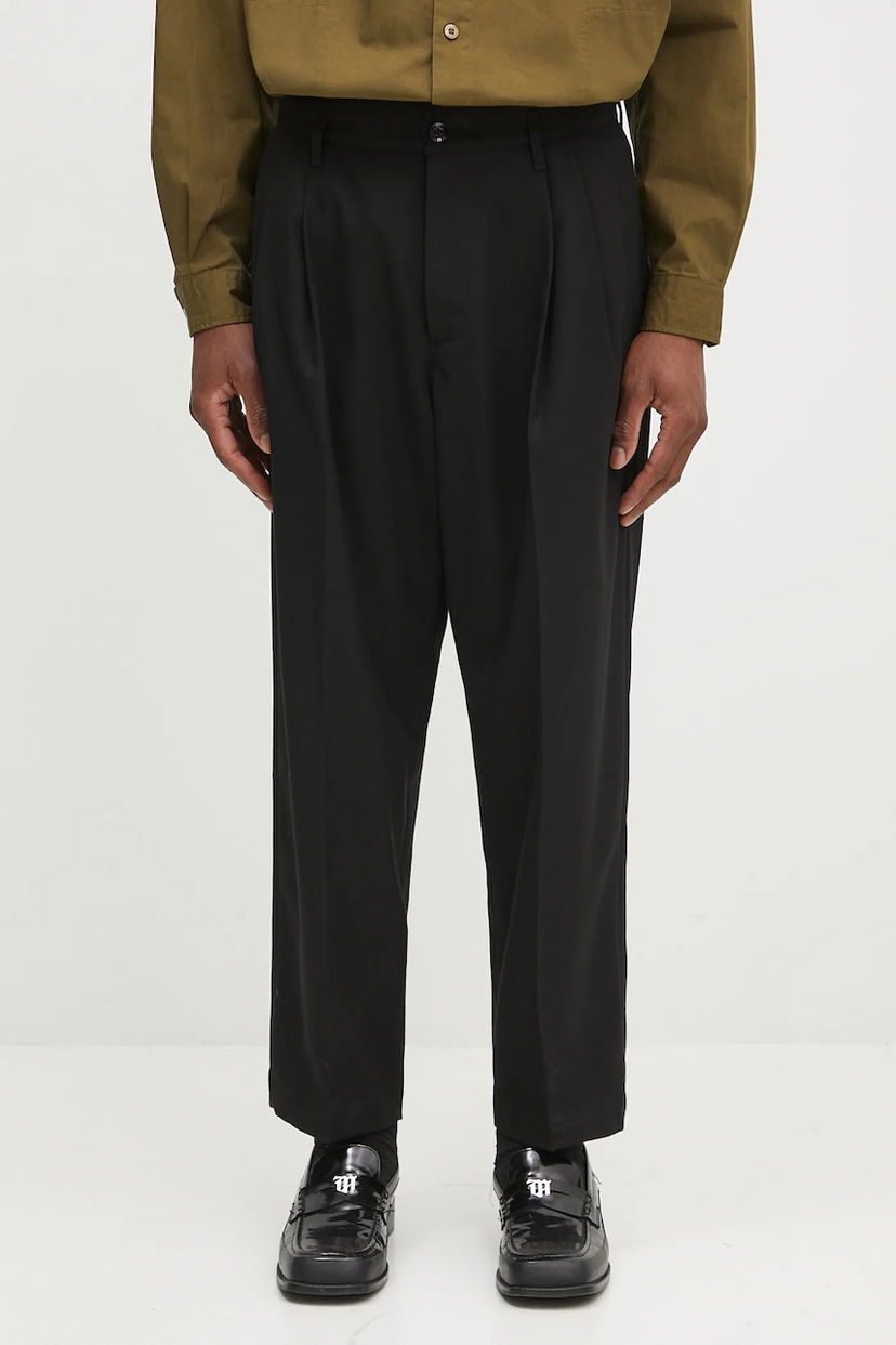 Hlače Neighborhood NEIGHBORHOOD Two Tuck Pants Crna | 242SPNH.PTM07