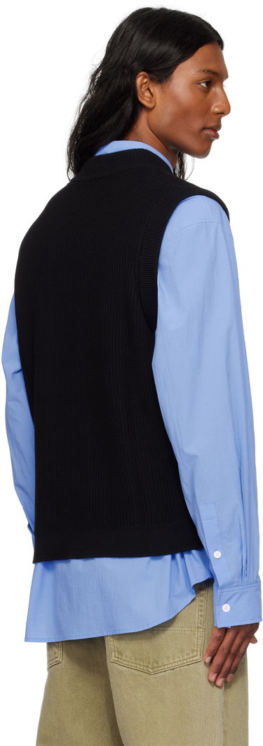 Džemper MAISON KITSUNÉ Maison Kitsuné Handwriting Ribbed Vest Crna | OM00810KT1126, 2