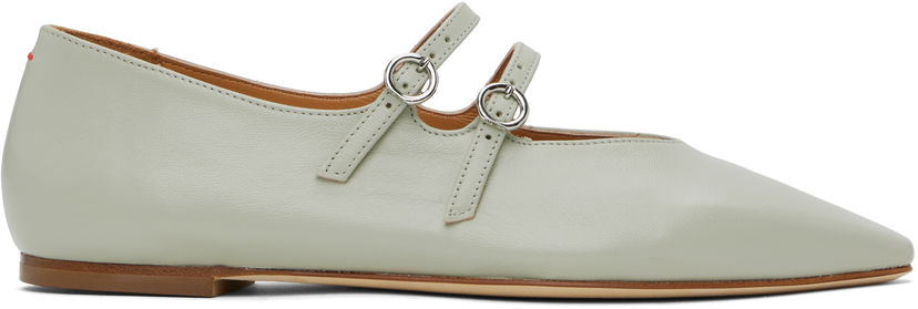 Njega cipela Aeyde Aeyde Franny Double Buckle Ballerina Flats Zelena | A11-FL-VALS08FL148-SS25-1017-007