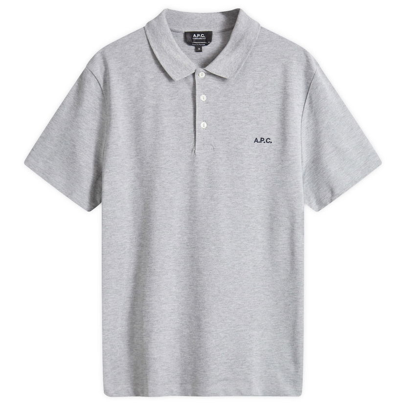 Polo majica A.P.C. Heather Grey Polo With Logo Siva | COGWZ-H26342-PLA
