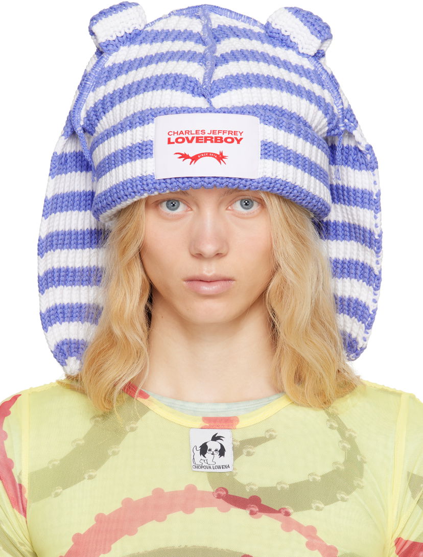 Kapica Charles Jeffrey Loverboy Charles Jeffrey Loverboy Chunky Knit Rabbit Beanie Plava | 54131501