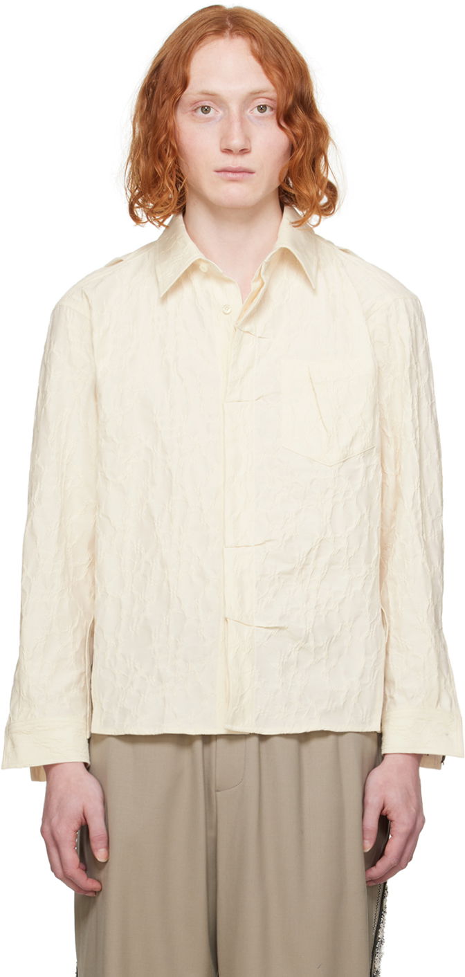 Košulja ADER ERROR Textured Button-Up Shirt Bež | BN01SSSH0102IV