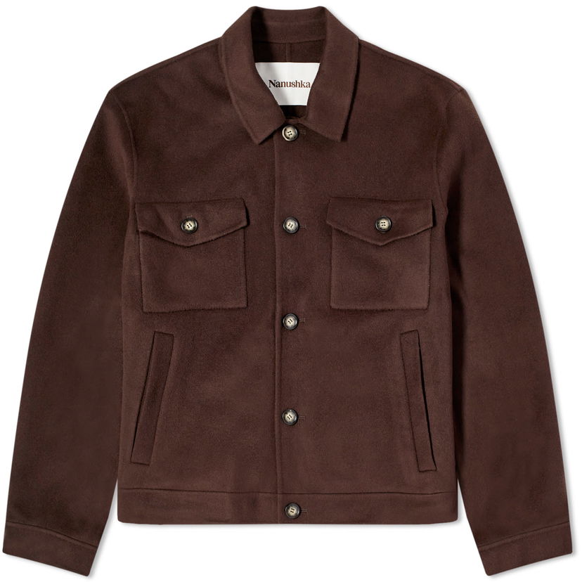 Jakna Nanushka Rhys Wool Overshirt Smeđa | NM23PFOW00878