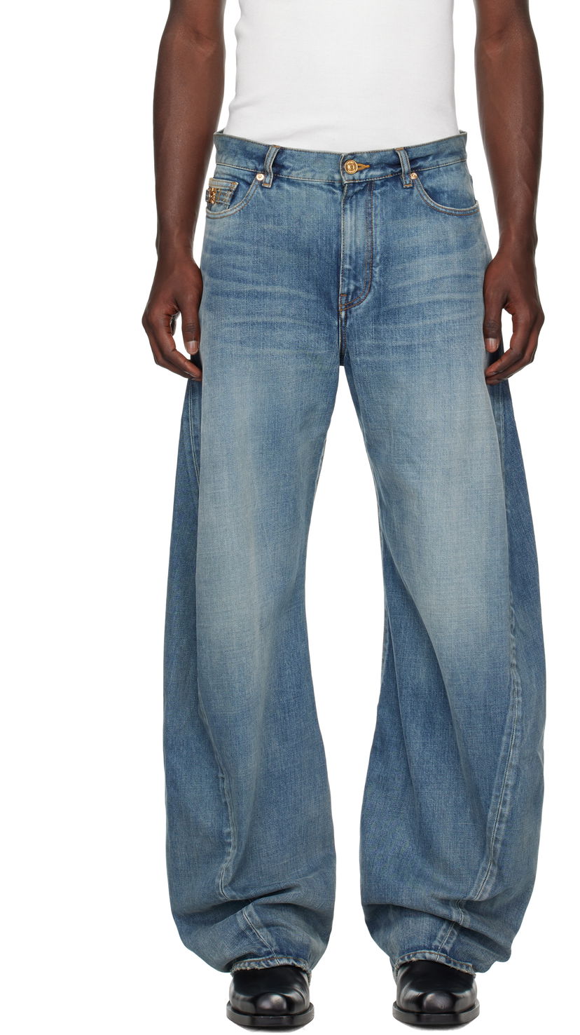 Jeans Versace Versace Baggy Twisted Jeans Plava | 1019900_1A14295