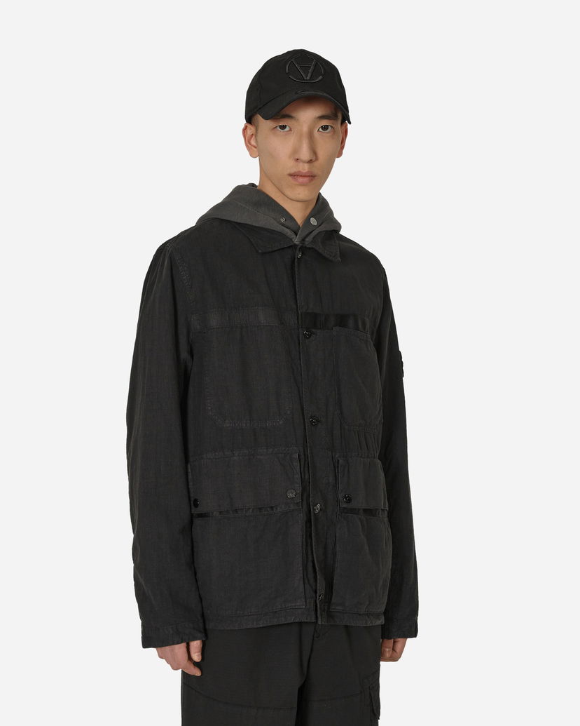 Jakna Stone Island Lino Nylon Tela-TC Field Jacket Crna | 801542330 V0029