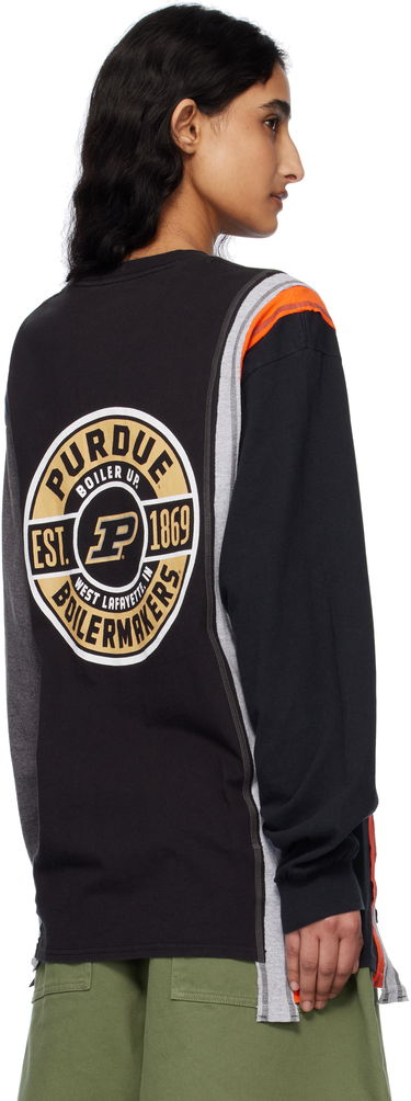 Džemper Needles NEEDLES 7 Cuts College Long Sleeve T-Shirt Crna | QV409, 2