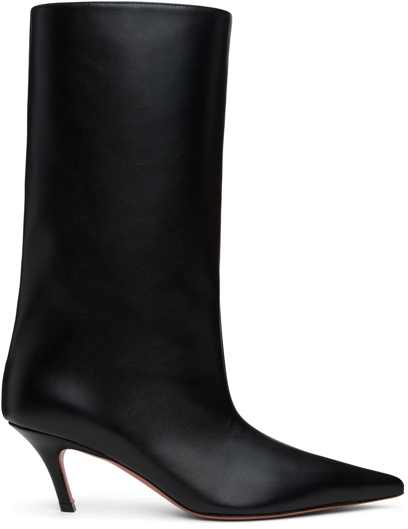 Njega cipela Amina Muaddi Amina Muaddi Fiona 60 Kitten Heel Boots Crna | FIONA BOOT NAPPA