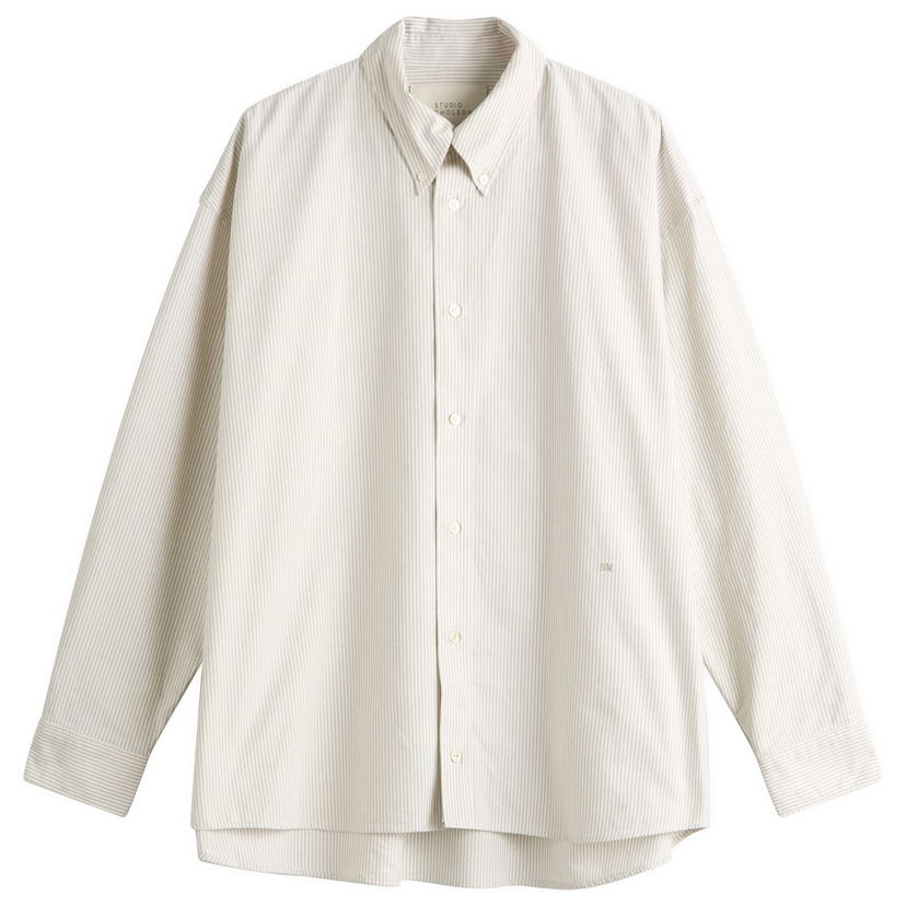 Košulja Studio Nicholson Studio Nicholson Button Down Shirt, Size Large Bež | RUSKINSNM1152-KHS