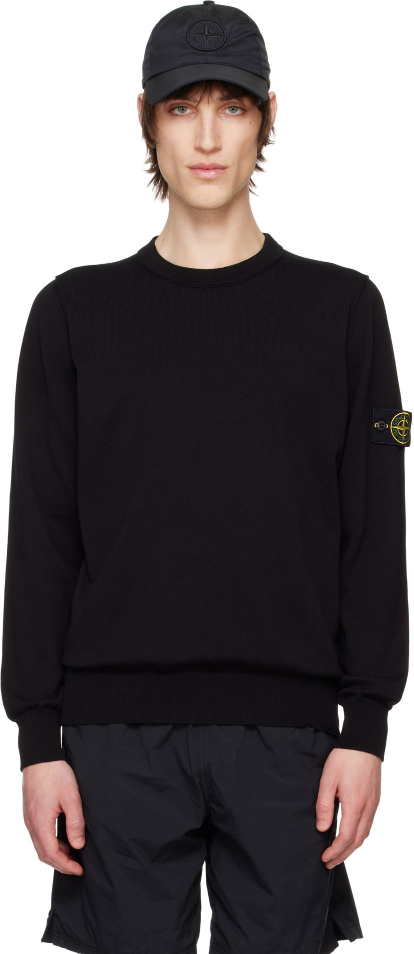 Džemper Stone Island Stone Island Organic Cotton Crewneck Sweater Crna | K1S15 5100053 S00B2