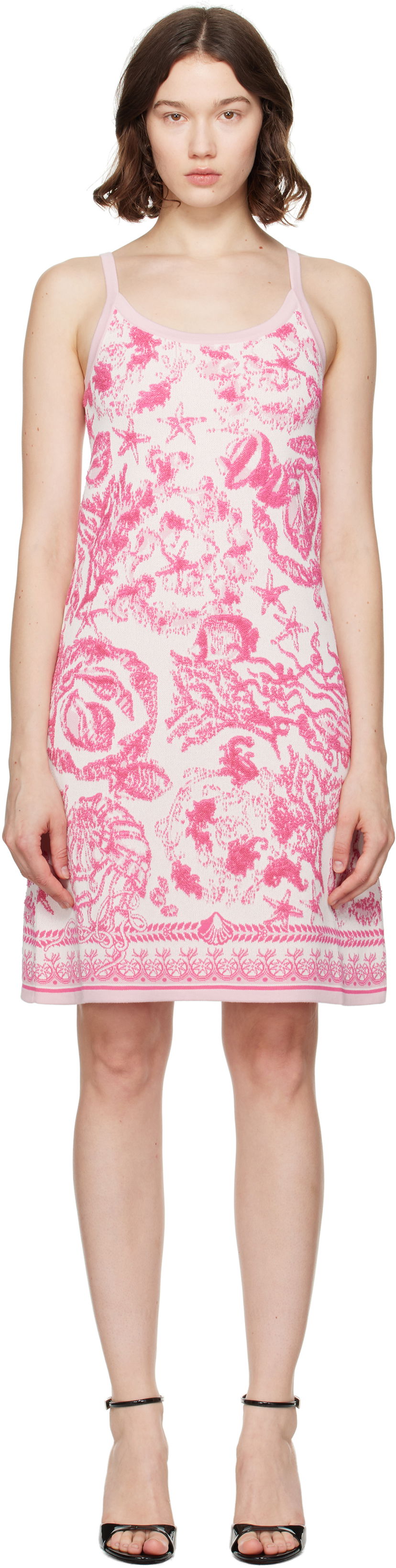 Haljina Versace Versace Underwater Barocco A-Line Knit Minidress Ružičasta | 1020361_1A14732
