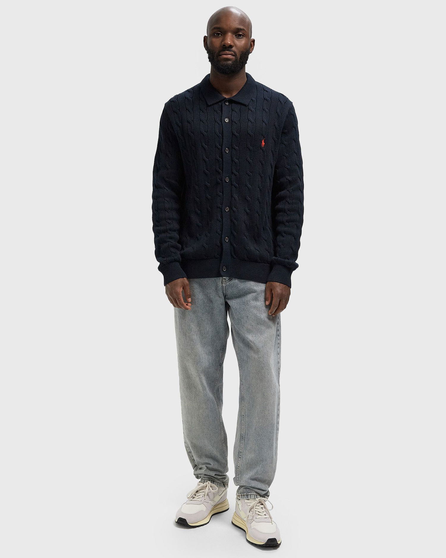 Džemper Polo by Ralph Lauren Collared Cable-Knit Button-Front Cardigan Tamnoplava | 710979114002, 1