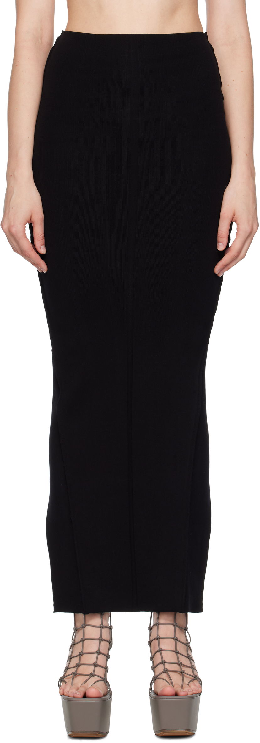 Suknja Rick Owens Rick Owens Concordians Pillar Maxi Skirt Crna | RP02E4695 KST