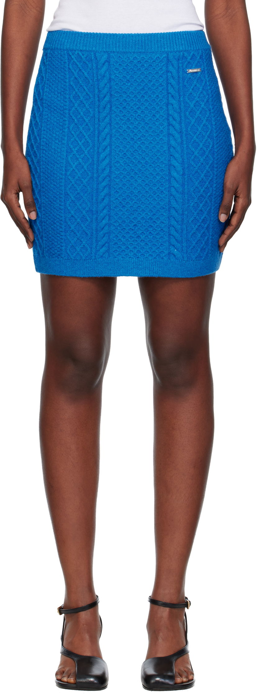 Suknja JW Anderson Cable Knit Miniskirt Plava | KW1444-YN0446