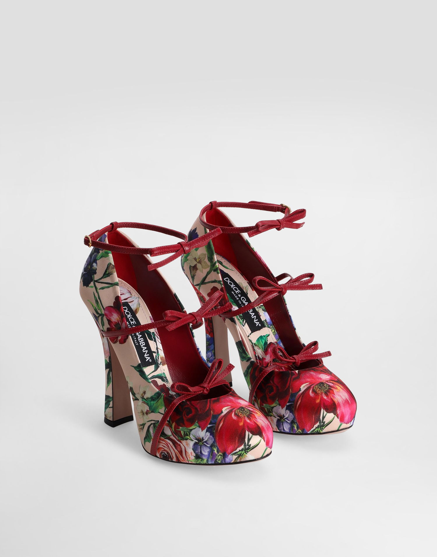 Dodaci Dolce & Gabbana Dolce & Gabbana Floral Print Satin Slingback Pumps Višebojno | CD1944A9Q72H25PR, 1