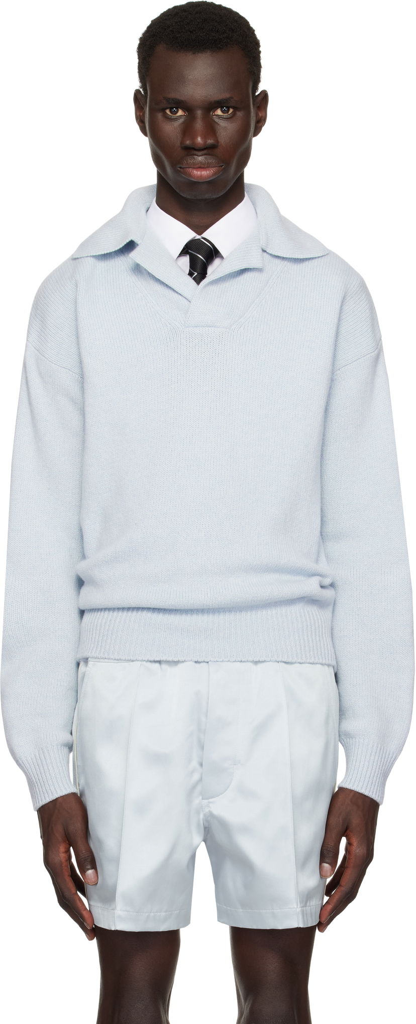 Džemper Tom Ford TOM FORD Cashmere Lambswool Polo Pullover Plava | KPL032-YMK053S25
