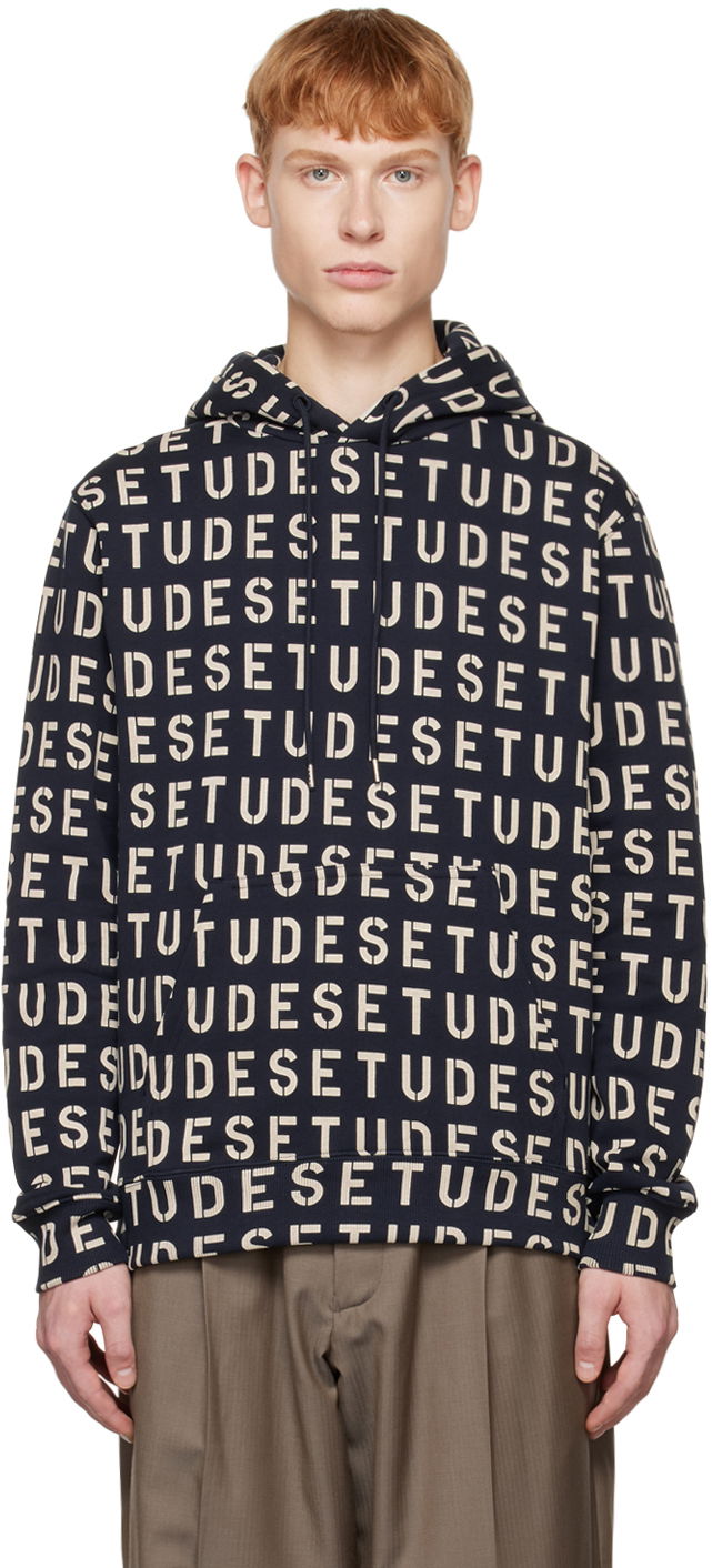 Dukserice Études Stencil Allover Print Hoodie Plava | H22MM264OC16DB, 0