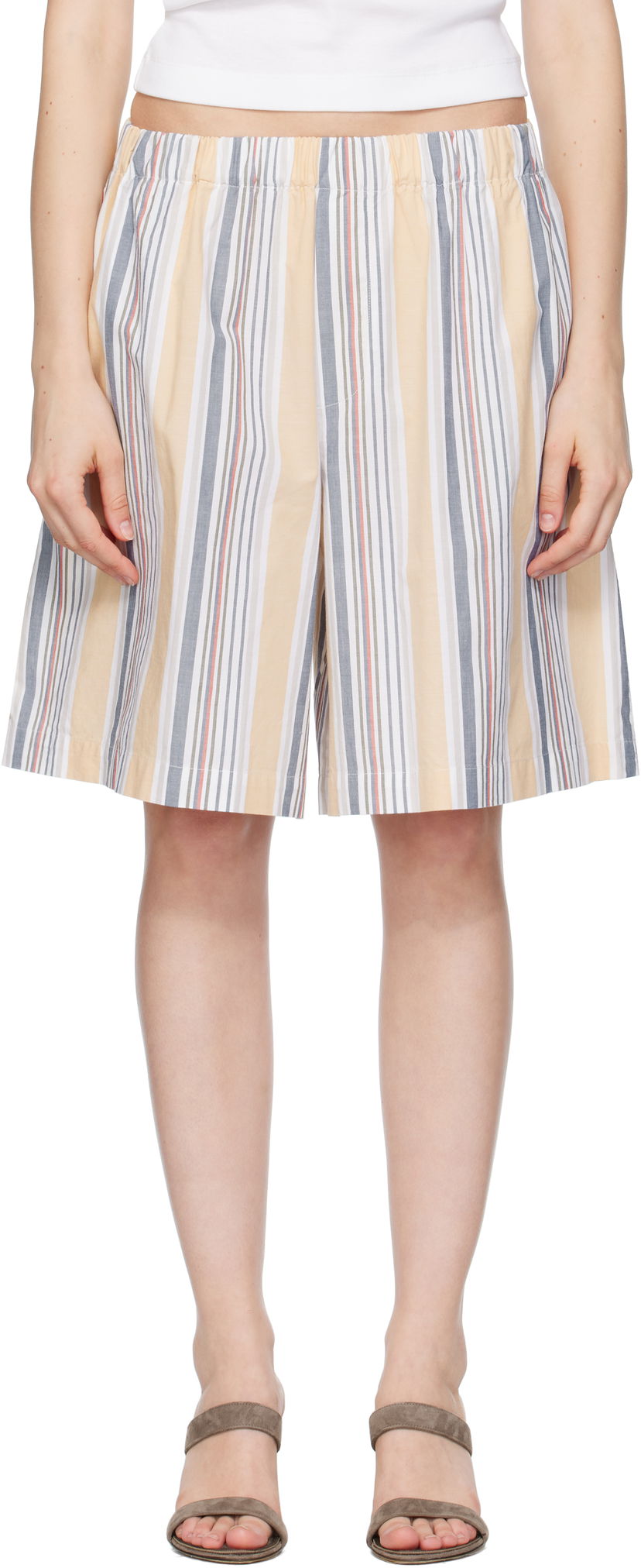 Kratke hlače Baserange Baserange Stave Striped Casual Shorts Žuta | SHST-PO-SU25