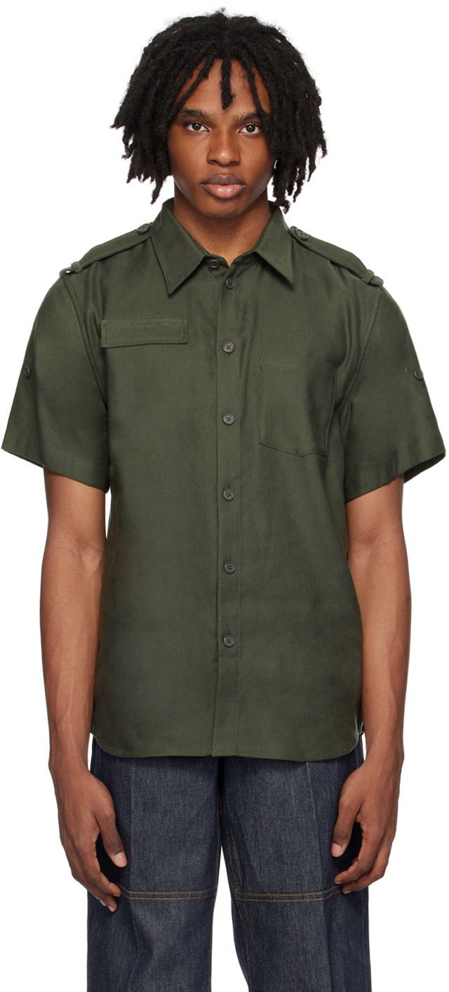 Košulja Helmut Lang Helmut Lang Epaulet Shirt Zelena | O04HM505