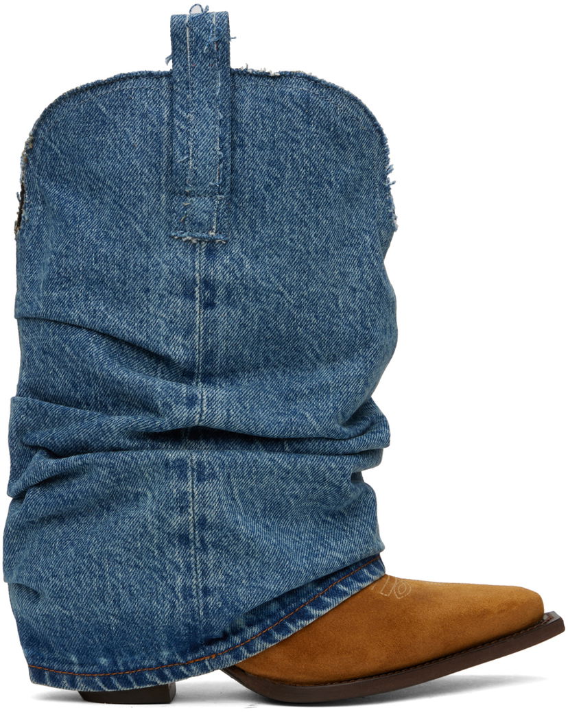 Odjeća R13 R13 Low Rider Cowboy Denim Boots Plava | R13S0109-DEN