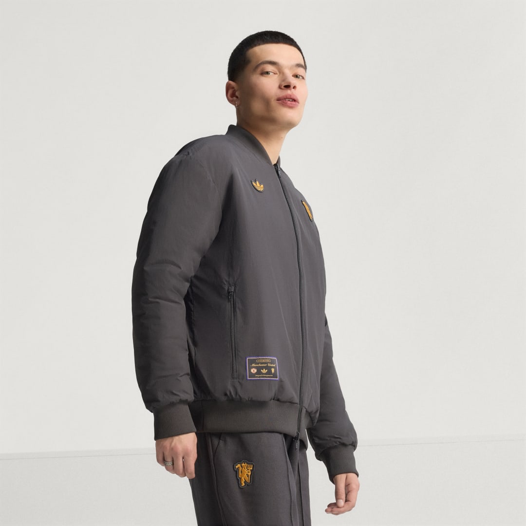 Bomber jakna adidas Performance Manchester United Terrace Icons Bomber Jacket Siva | JN2831, 0