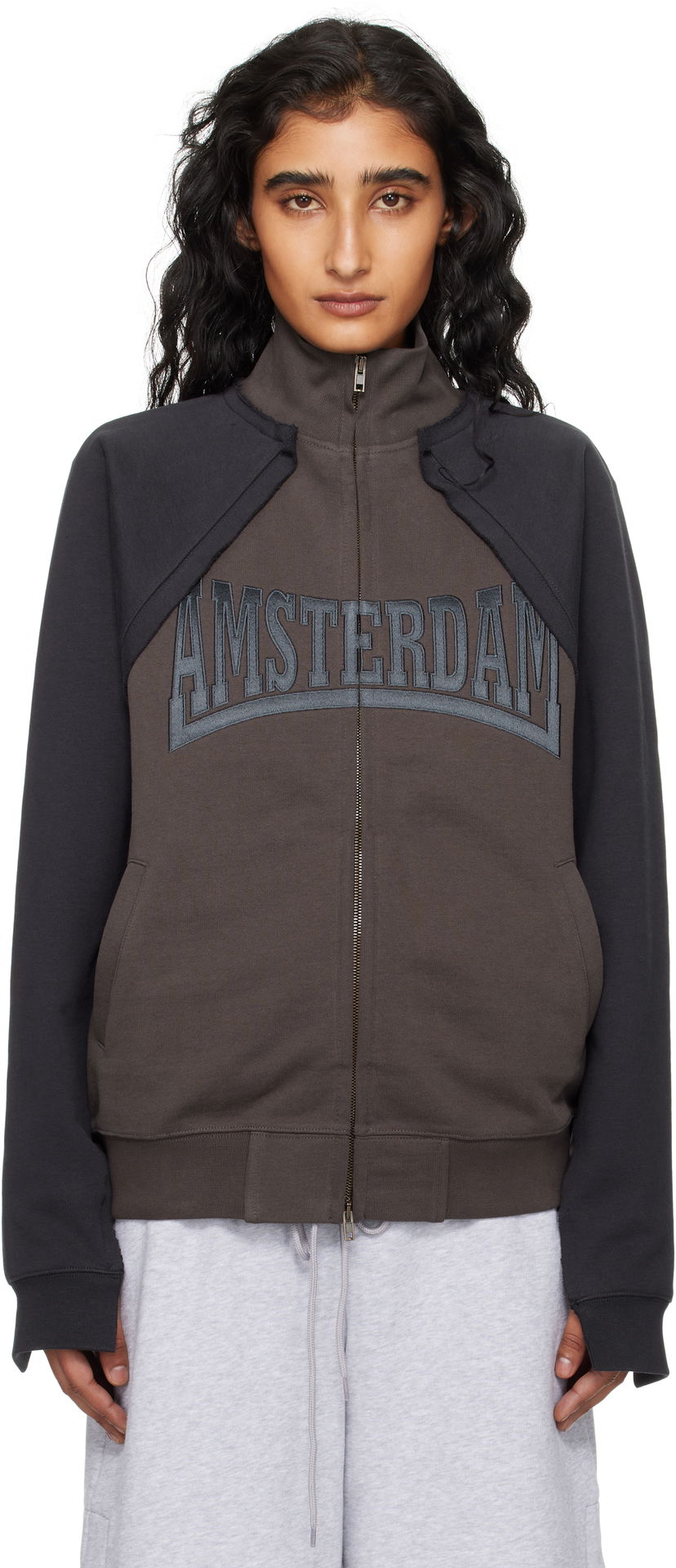 Jakna VETEMENTS VETEMENTS Patched Zip-Up Jacket Crna | UH76ZU760CB