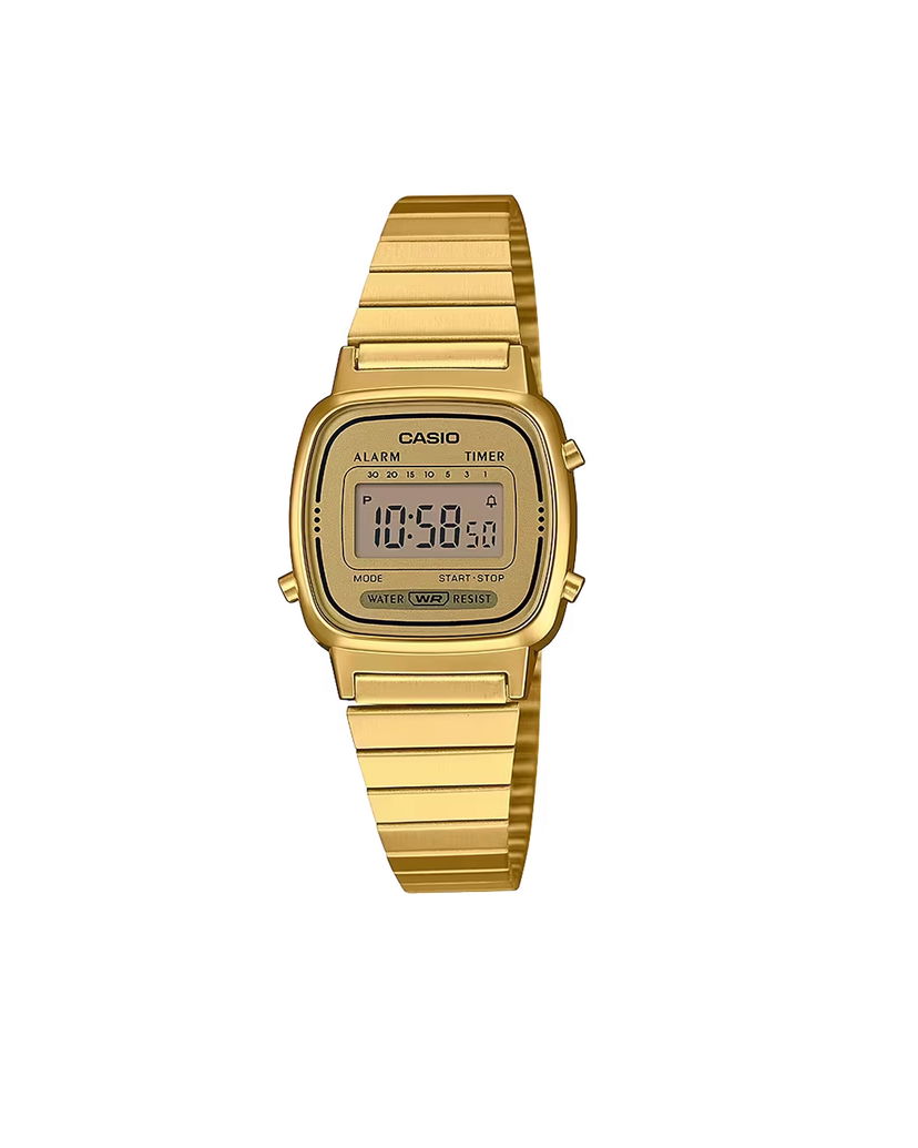 Satovi CASIO Digital Watch With Gold Tone Stainless Steel Strap Metalik | LA670WEGA-9EF