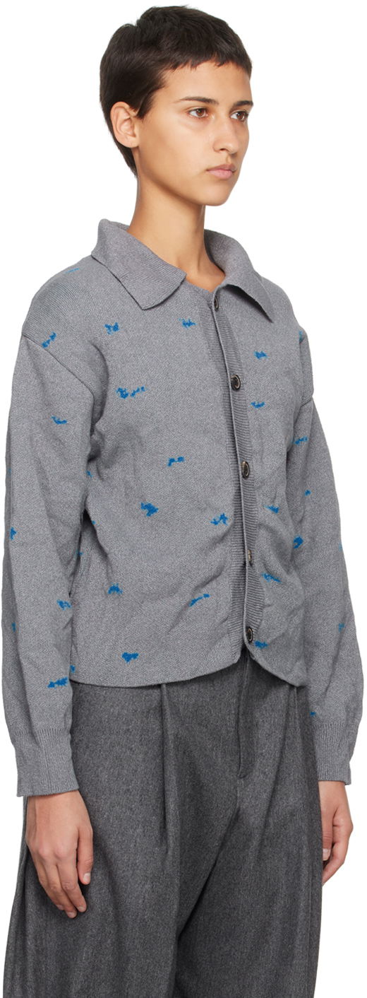 Džemper ADER ERROR Embroidered Button-Up Cardigan Siva | BMADFWKT0703GR, 1