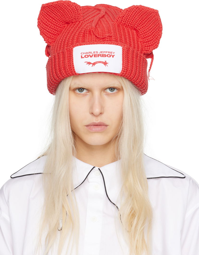 Kapica Charles Jeffrey Loverboy Chunky Ears Beanie Crvena | 43130402