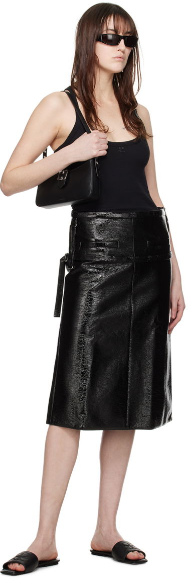 Tenisice i cipele Courrèges 'AC' Leather Slide Sandals Crna | 124SSD003CR0052, 4