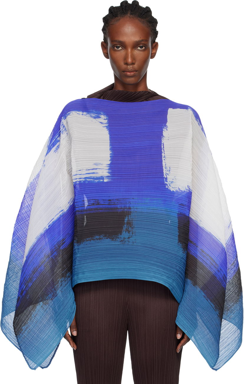 Majica kratkih rukava Pleats Please Issey Miyake PLEATS PLEASE ISSEY MIYAKE Jump Madame-T Pleated Abstract Print Top Višebojno | PP59AD121