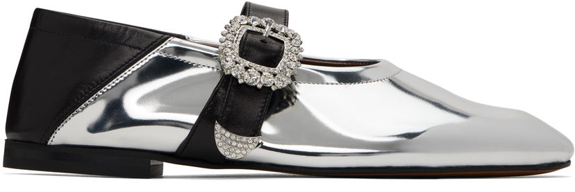 Haljina Wales Bonner Wales Bonner Glide Ballerina Flats Metalik | WBW43010B