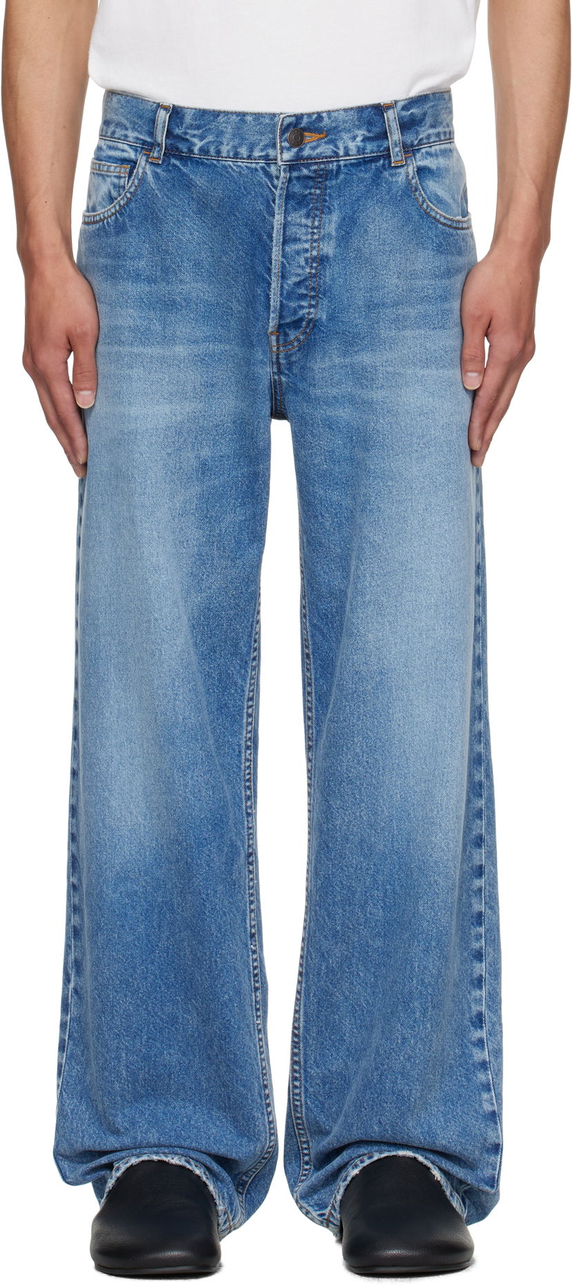 Jeans The Row The Row Ross Wide Leg Jeans Plava | 554-W3874