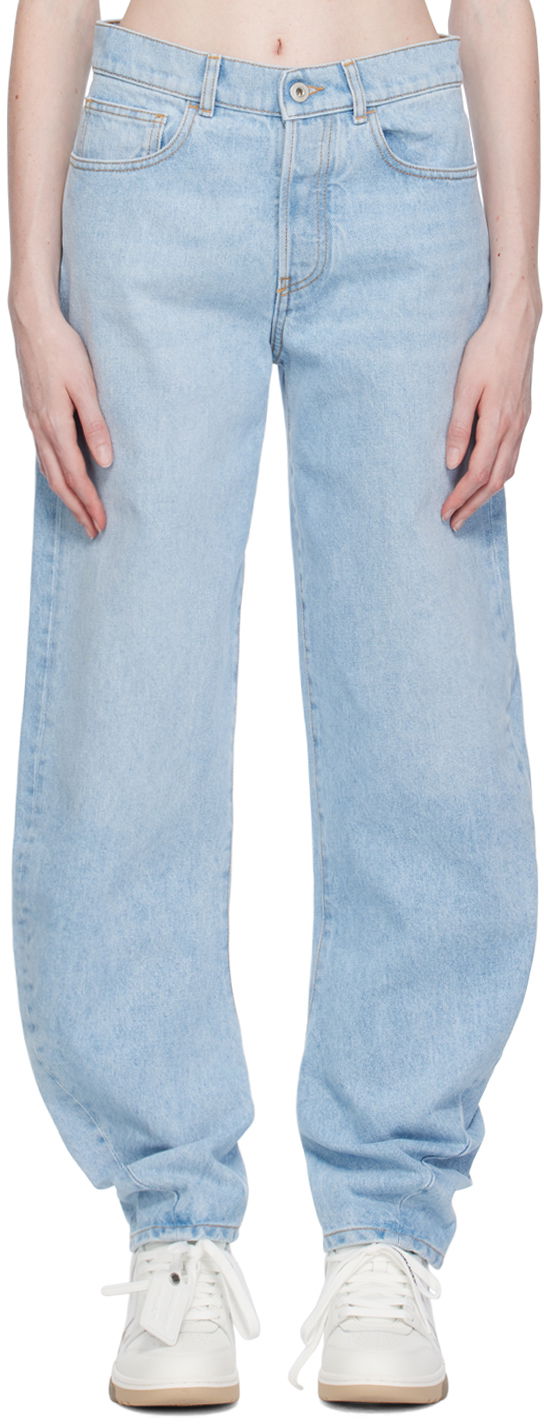 Jeans Off-White Off-White Twist Banana Jeans Plava | OWYA052S23DEN0014000
