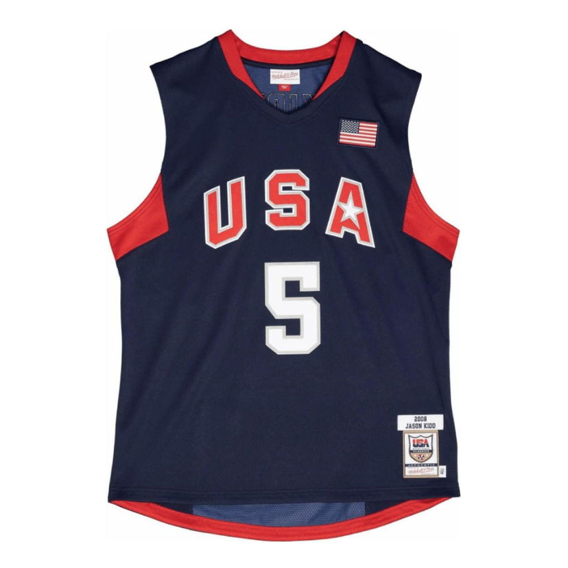 Majica bez rukava Mitchell & Ness Mitchell & Ness USA Basketball #5 Jersey Tamnoplava | AJY44384-USA08JKINAVY