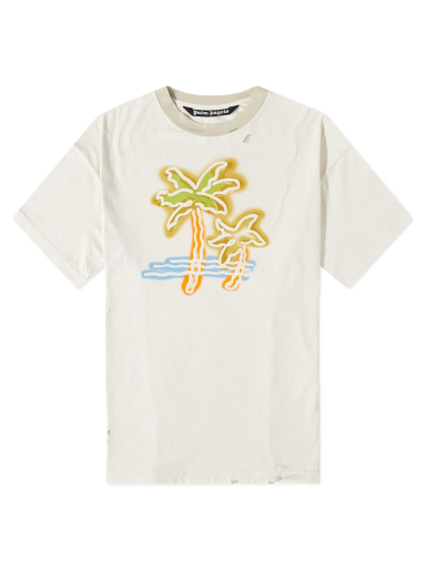 Majica kratkih rukava Palm Angels Neon Palm Tee Bijela | PMAA072S23JER0010384