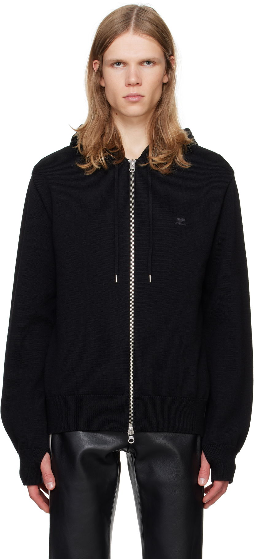 Dukserice Courrèges Zipped Wool Hoodie Crna | 324MHO034FI0036