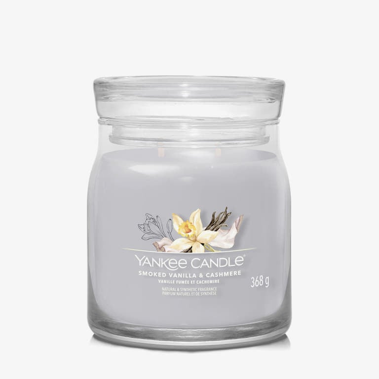 Svijeće Yankee Candle Signature Medium Jar Candle Smoked Vanilla & Cashmere Siva | 40798