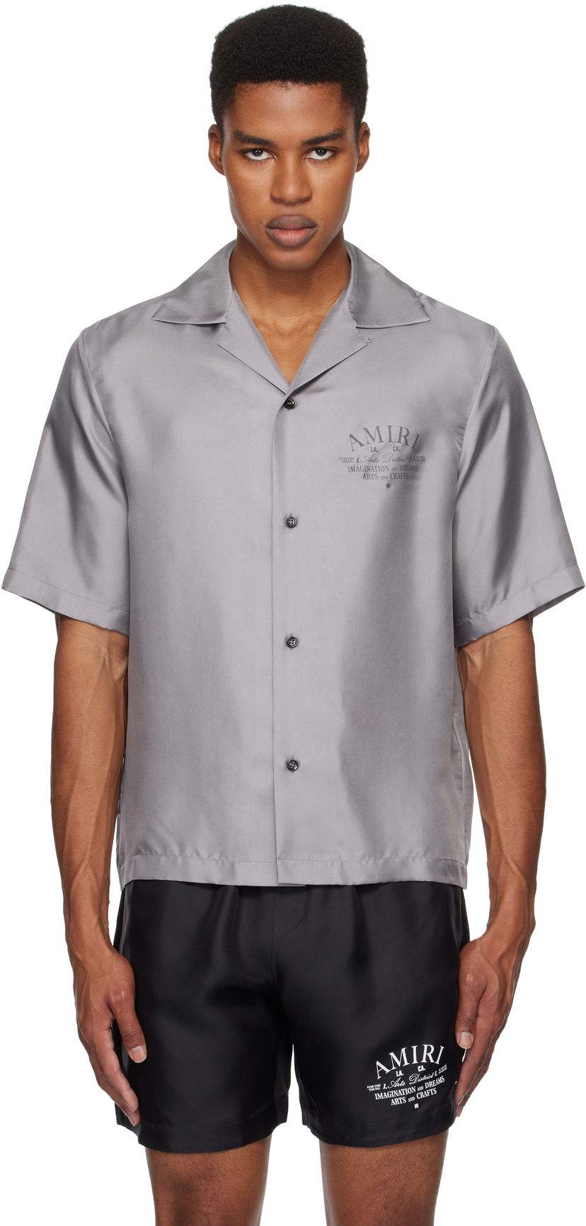 Košulja AMIRI 'Arts District' Bowling Shirt Siva | AMSTBW1018
